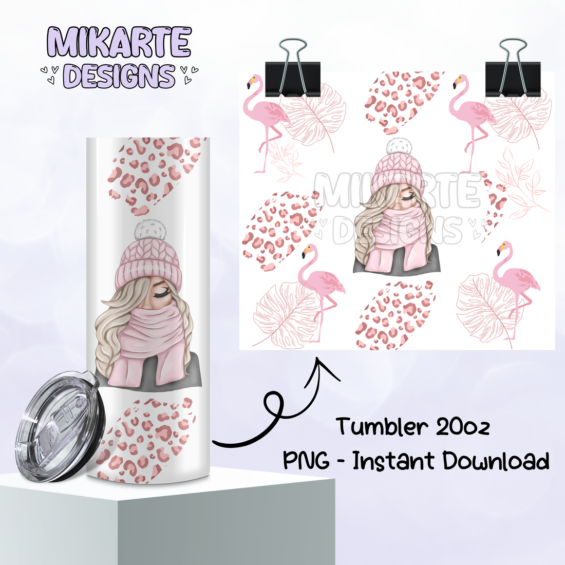 Chica Flamingo | Tumbler PNG Digital Design
