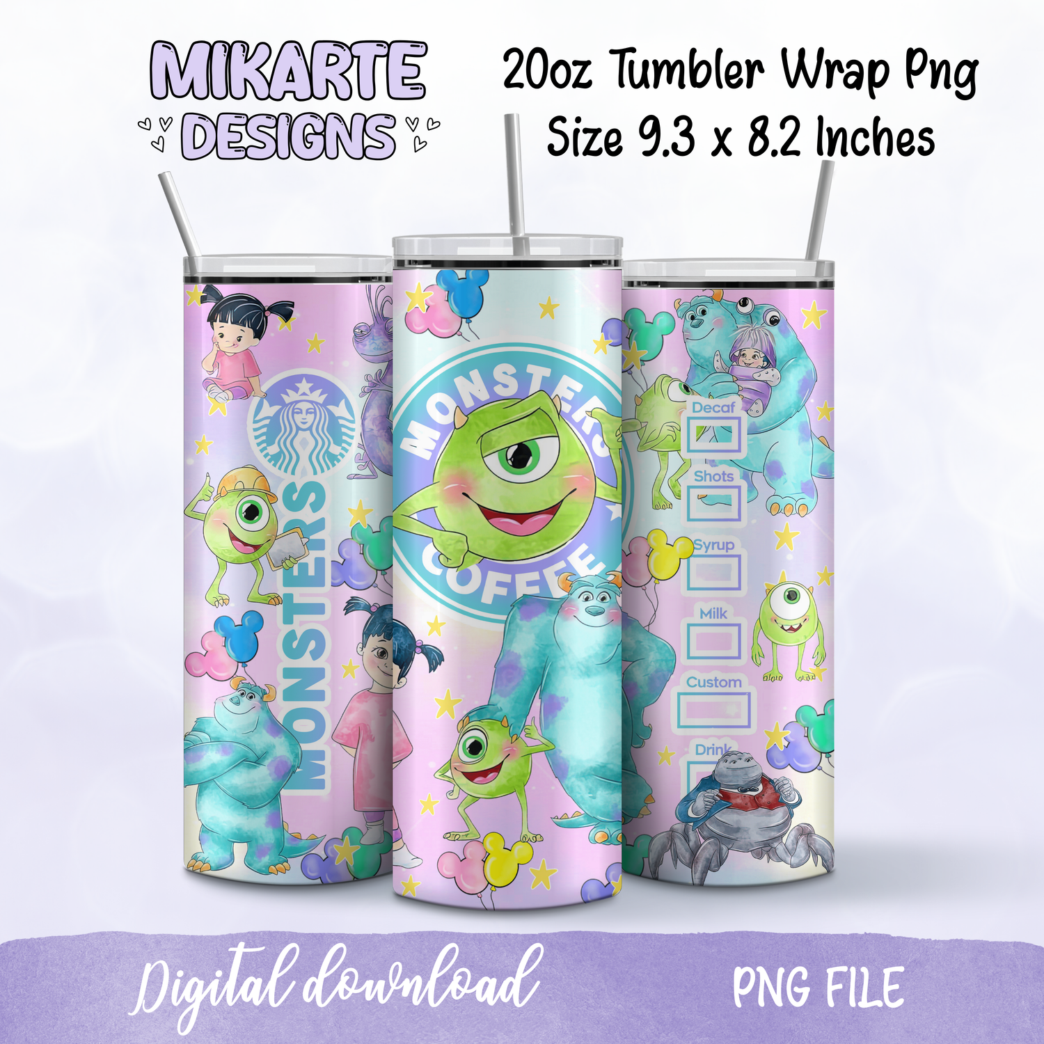 Monsters | Tumbler PNG Digital Design