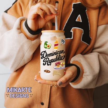 Dominican Republic | 16oz Glass Can PNG Digital Design