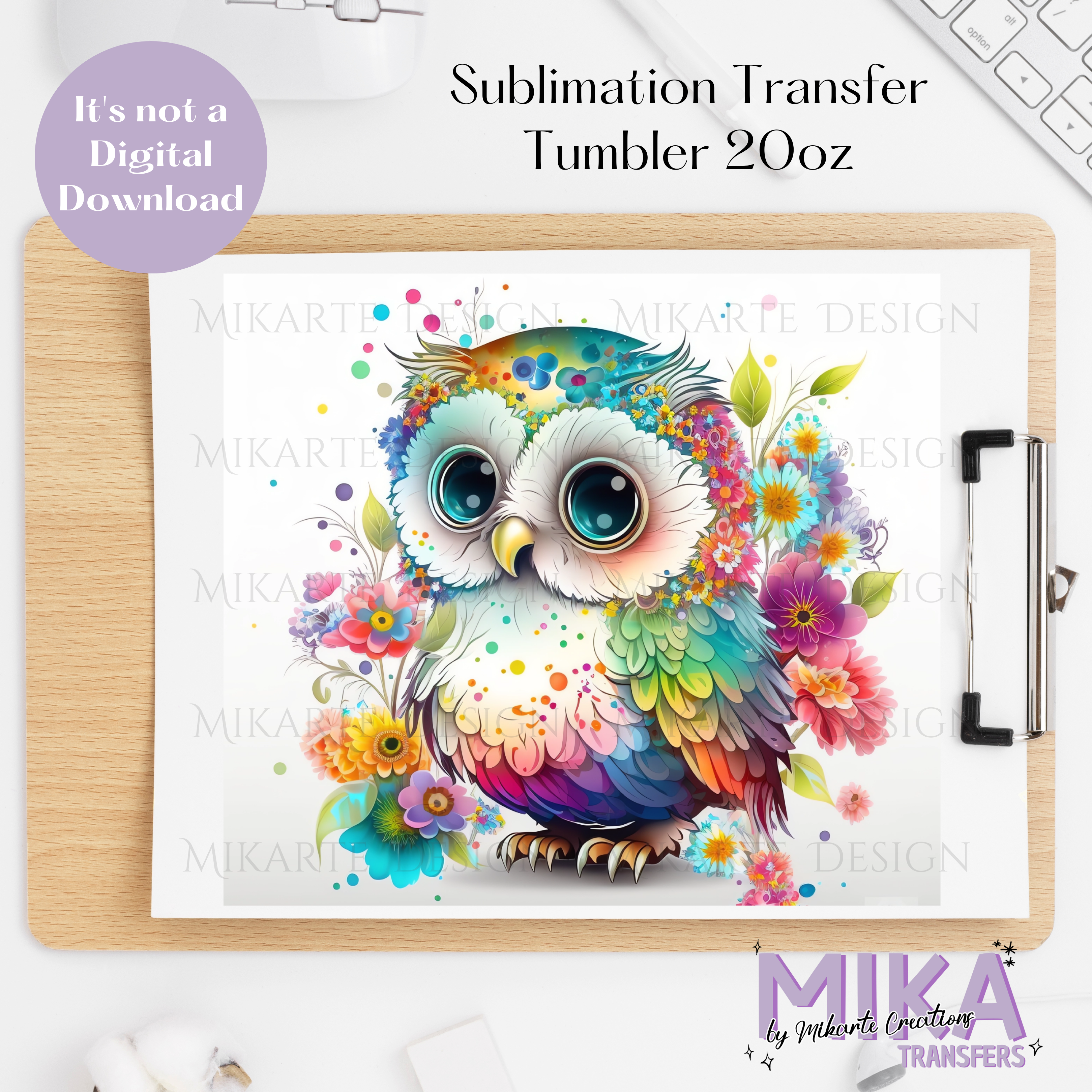 Owl Cute Color | Tumbler Sublimation Transfer