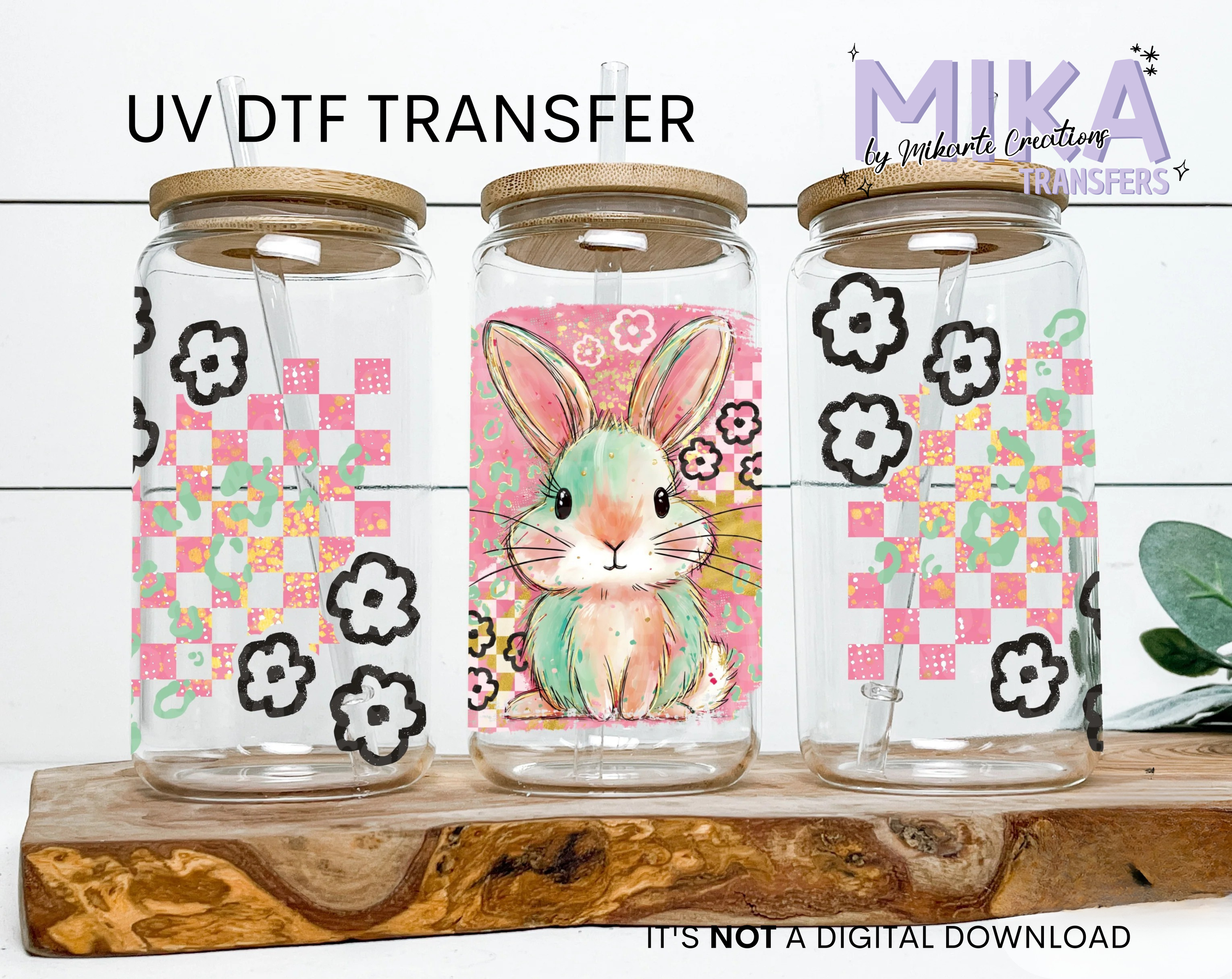 Brushstroke Preppy Bunny | UV DTF