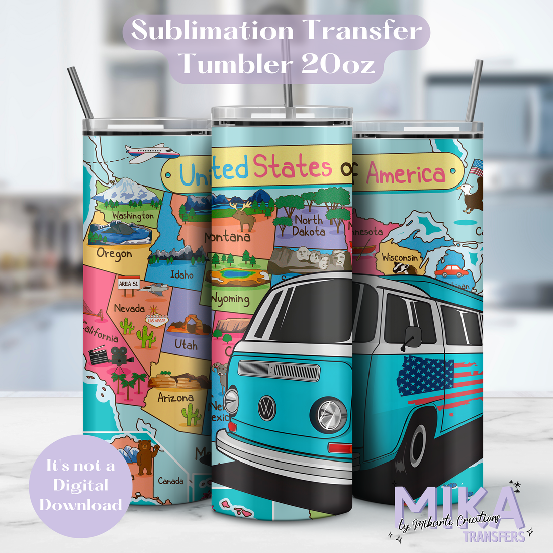 Viaje por Carretera | Transferencia de sublimación para vaso