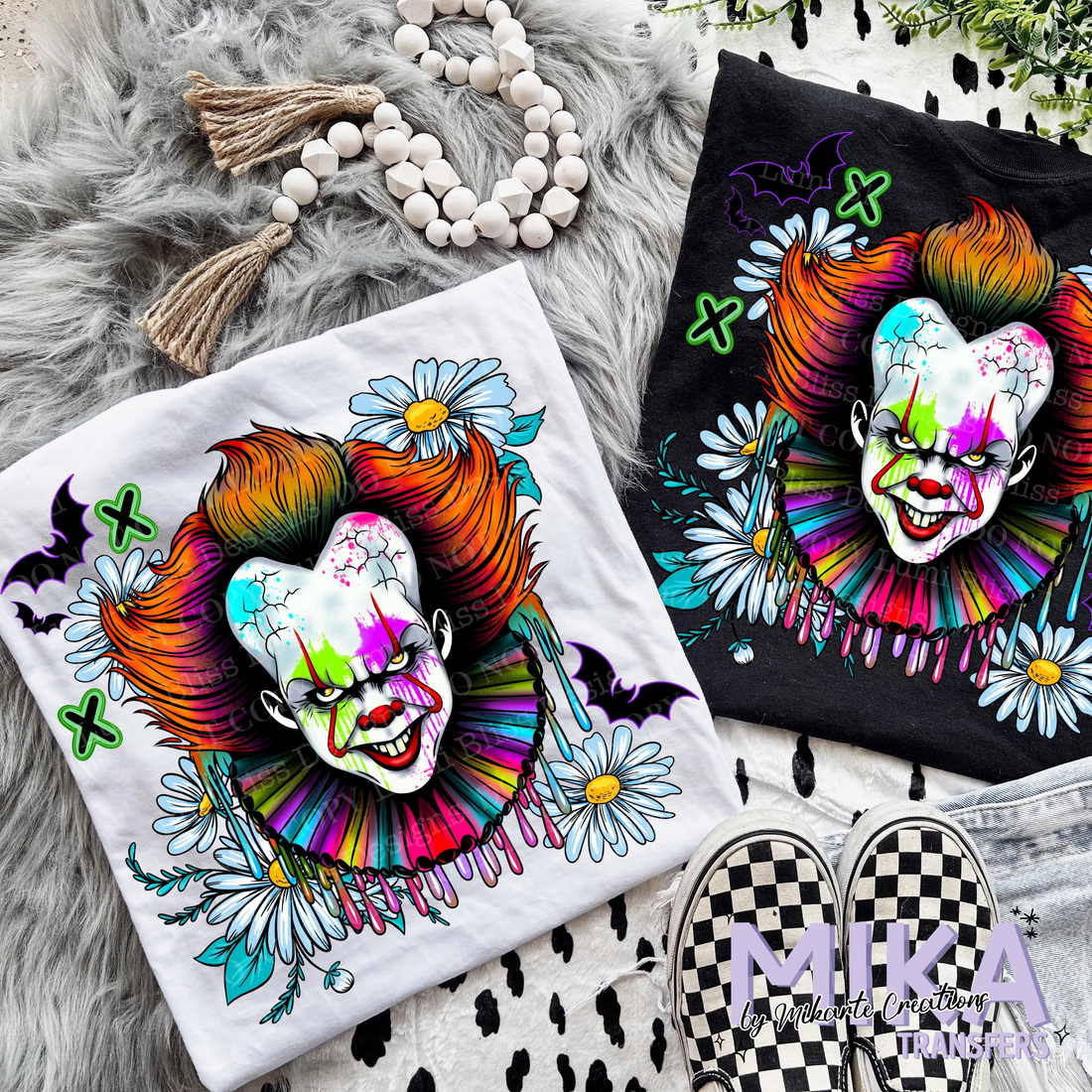 Horror Floral Pennywise | DTF Transfer