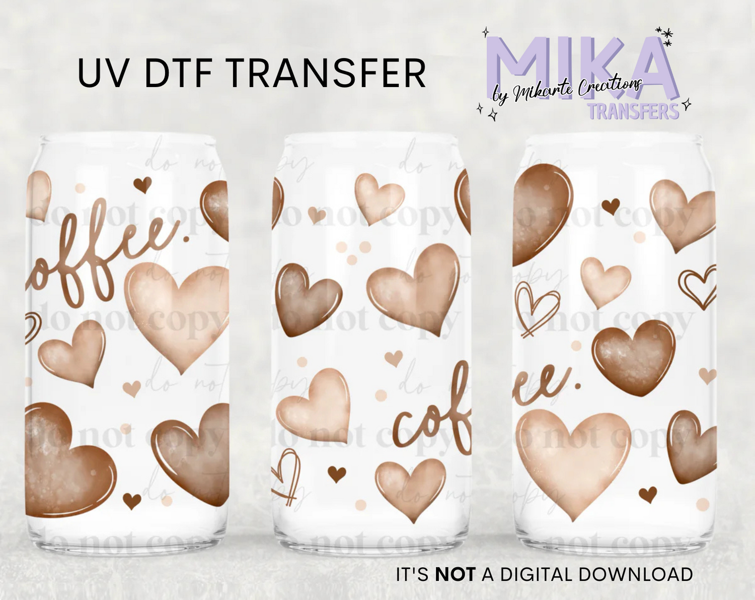 Coffee Hearts | UV DTF