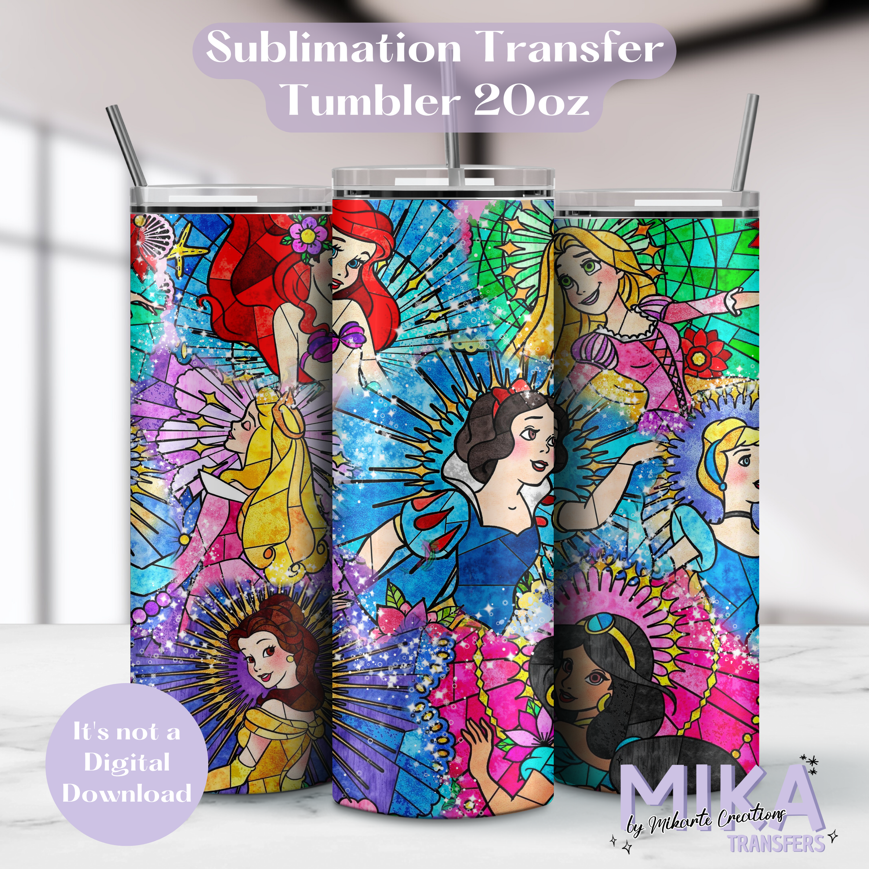 Princesas | Transferencia por sublimación para vaso térmico