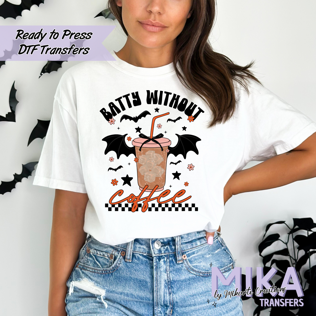 Batty Without Coffee | DTF Transfers