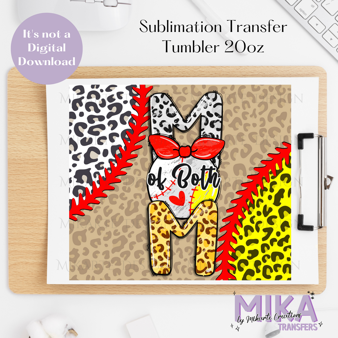Mom of Both | Tumbler Sublimation Transfer