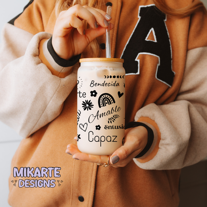 Inspiración | 16oz Glass Can PNG Digital Design