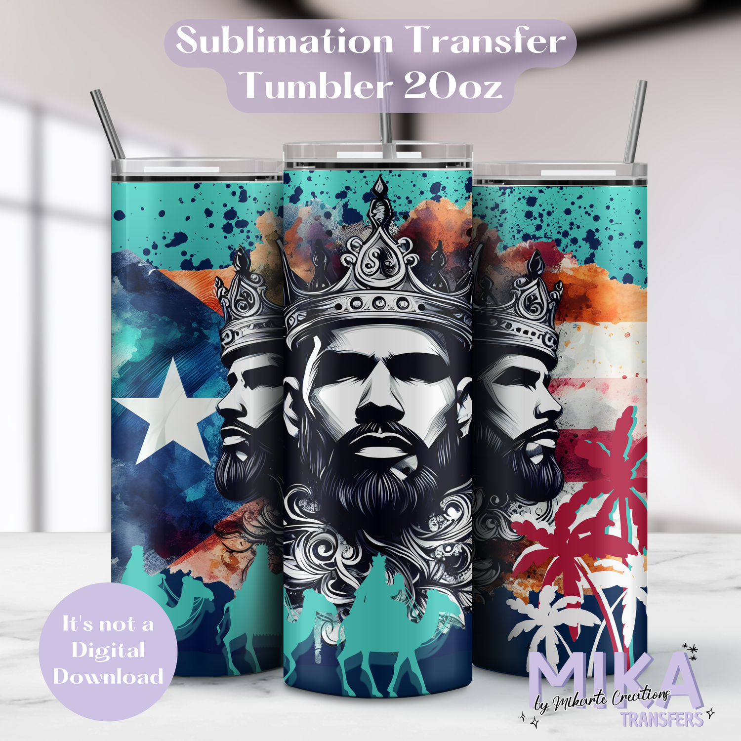 Reyes Magos PR | Tumbler Sublimation Transfer