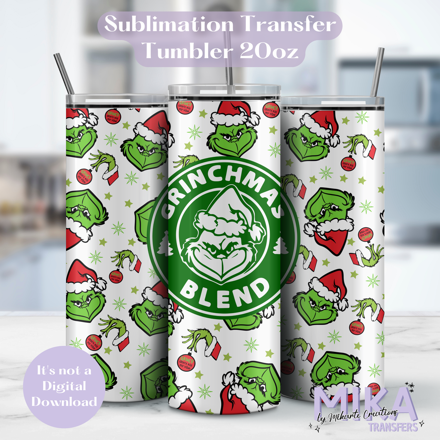 Grinchmas Blend Green | Tumbler Sublimation Transfer