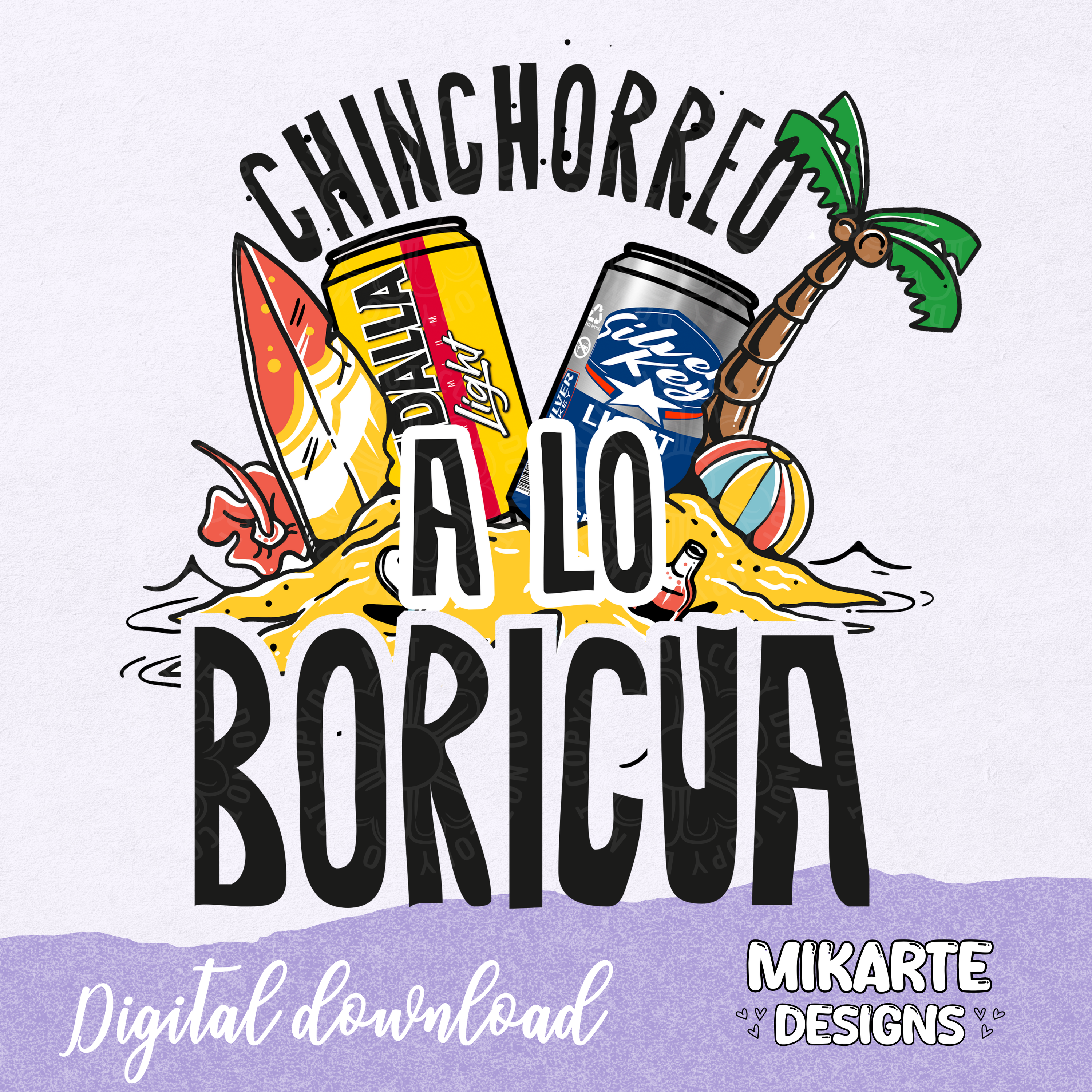 Chinchorreo a lo Boricua | Diseño digital PNG