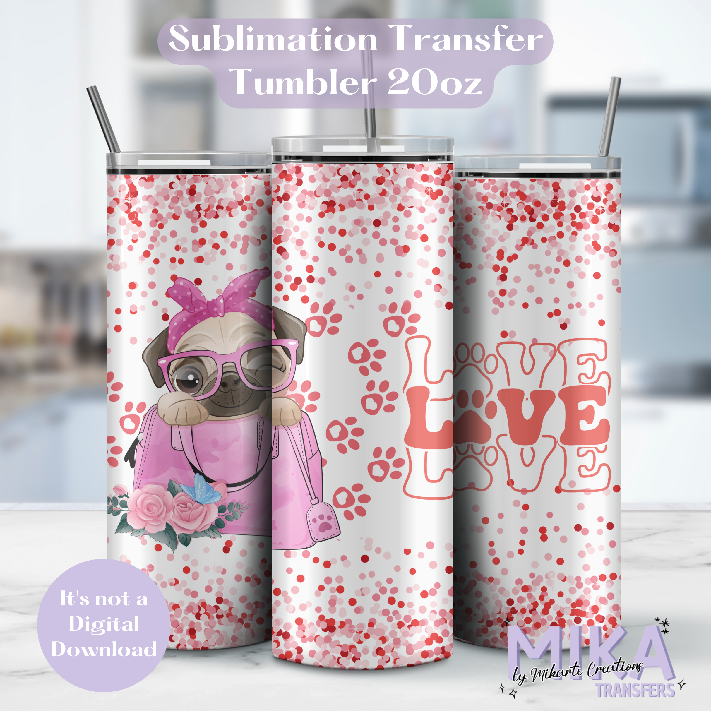 Dog Love | Tumbler Sublimation Transfer