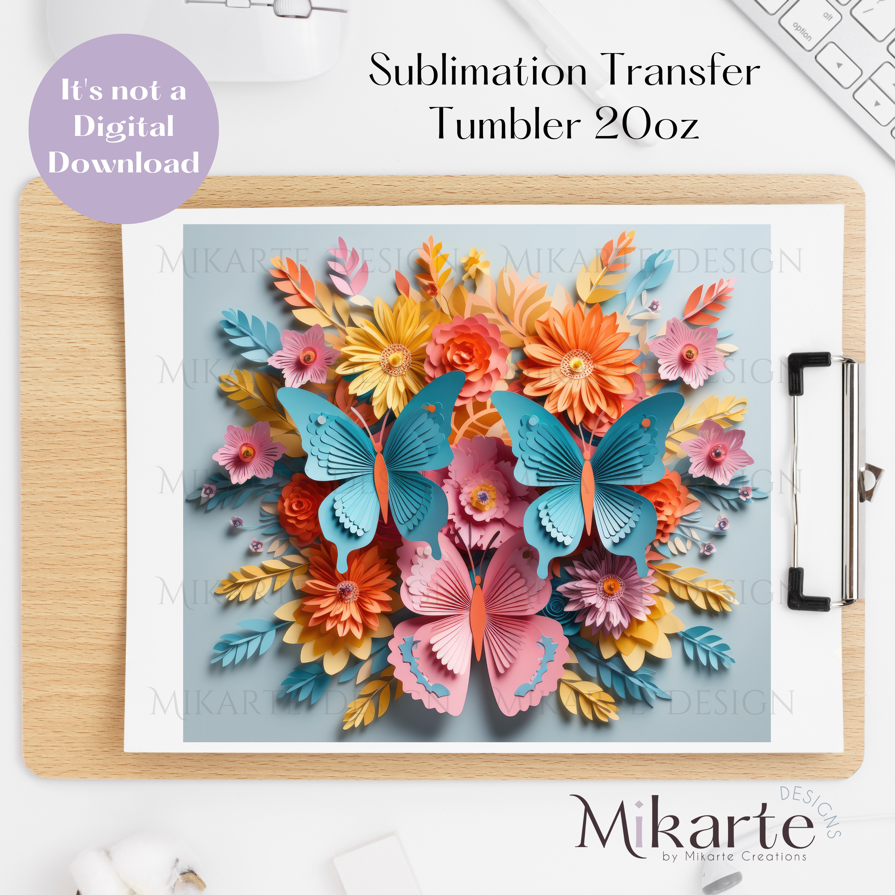 Butterflies  - Tumbler Sublimation Transfer