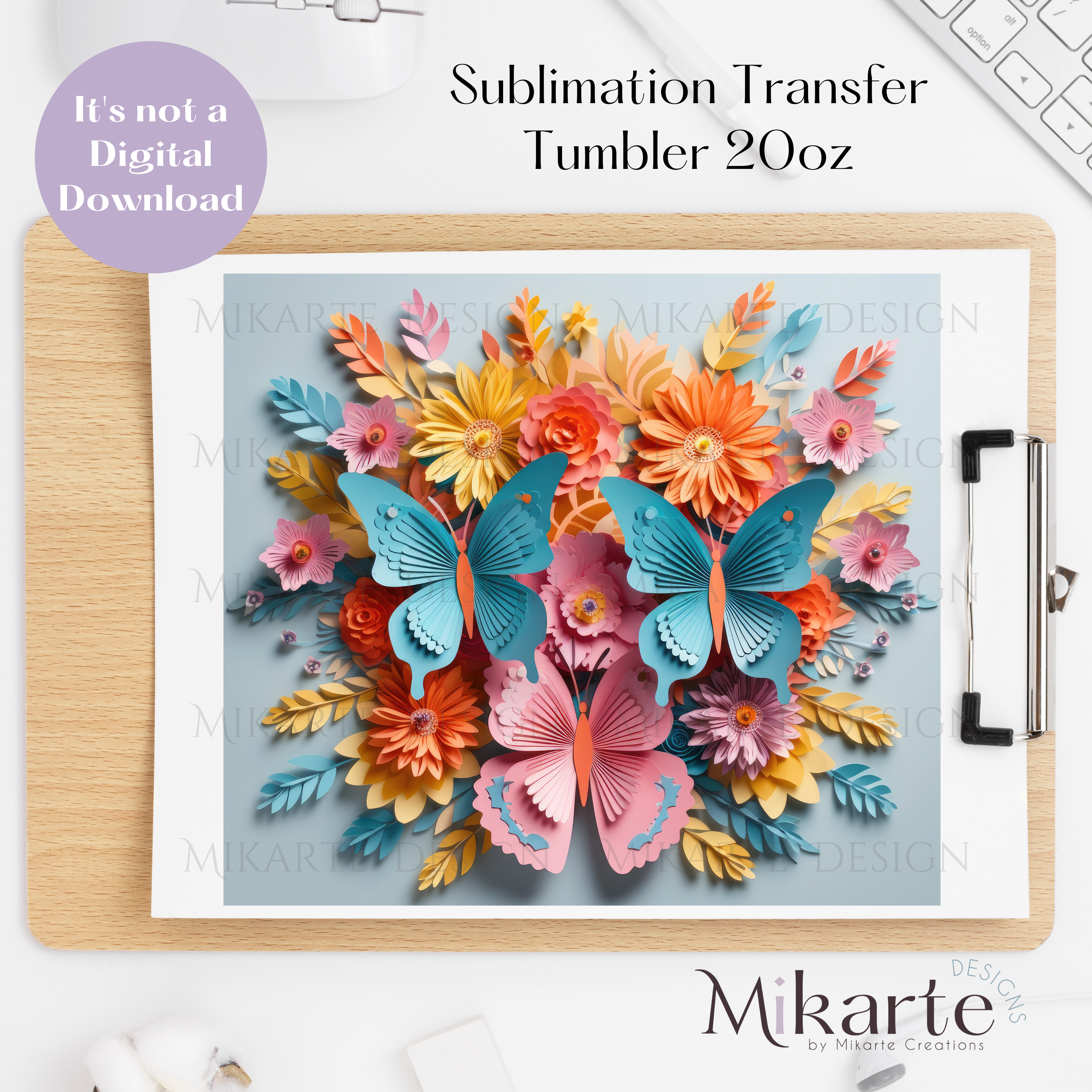 Butterflies  - Tumbler Sublimation Transfer