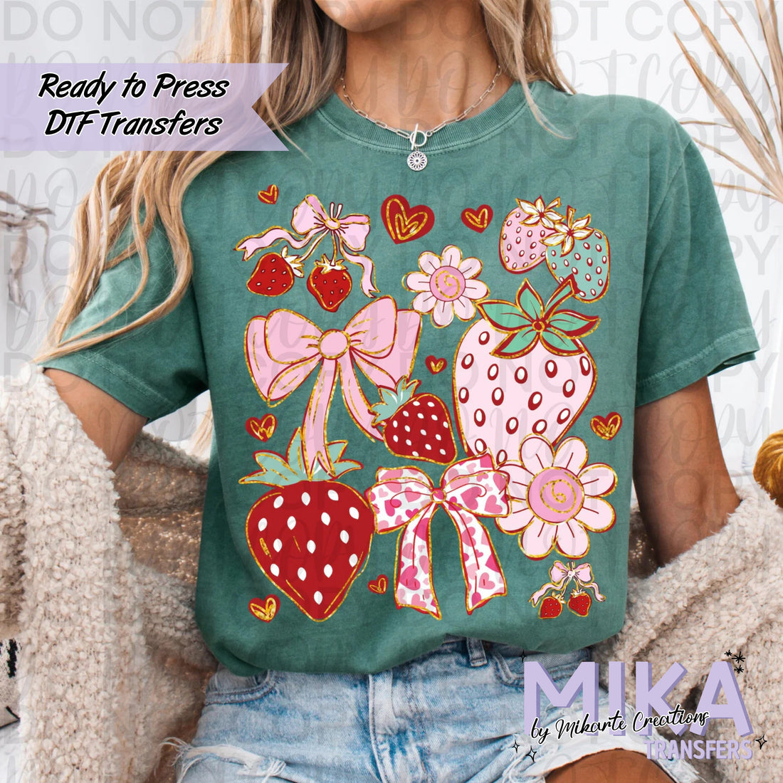 Boho Strawberry Coquette | DTF transfers