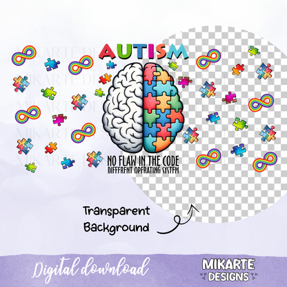 Autism | 16oz Glass Can PNG Digital Design