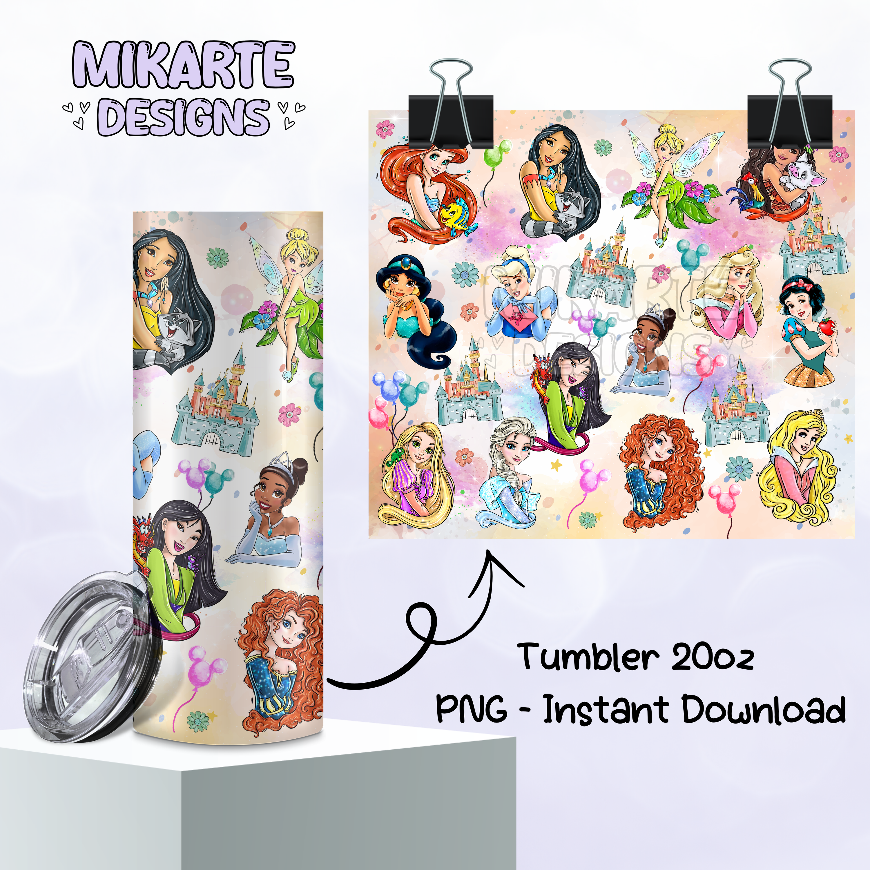 Princesa | Vaso PNG Diseño Digital