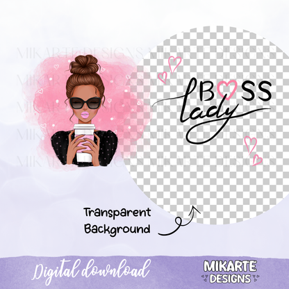Boss lady | 16oz Glass Can PNG Digital Design