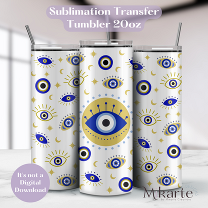 Blue Evil Eye - Tumbler Sublimation Transfer