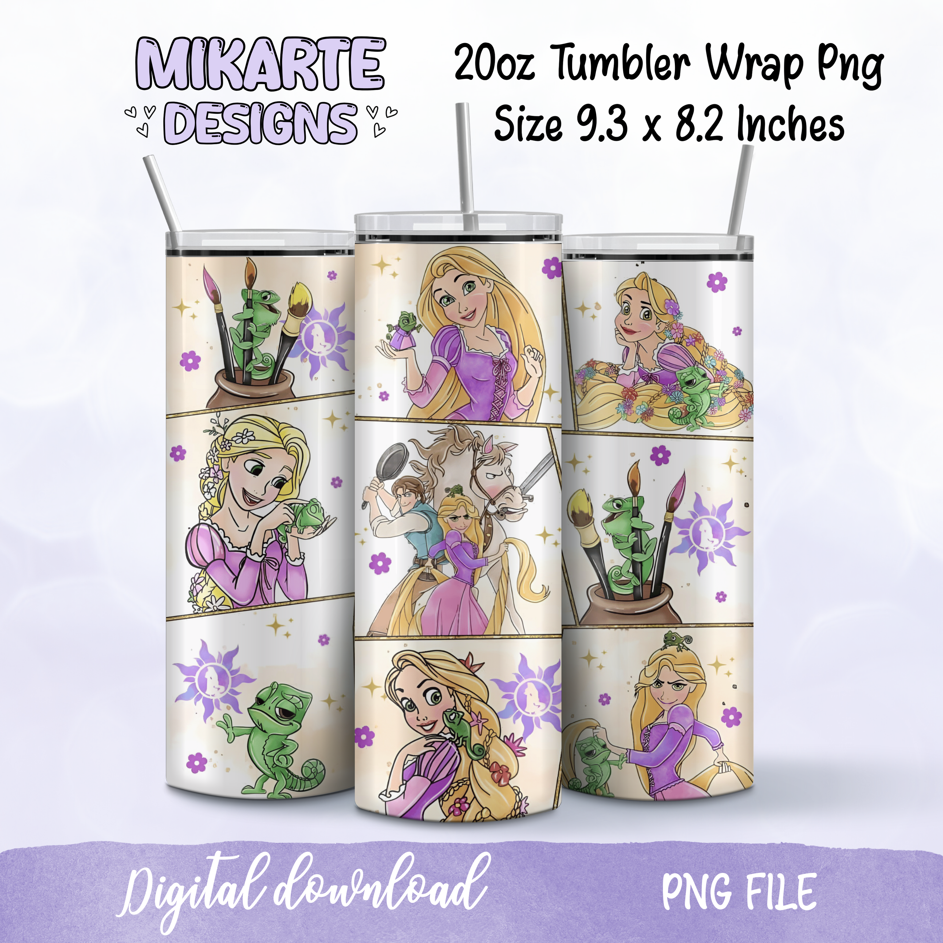 Princesa | Diseño digital PNG para vaso térmico