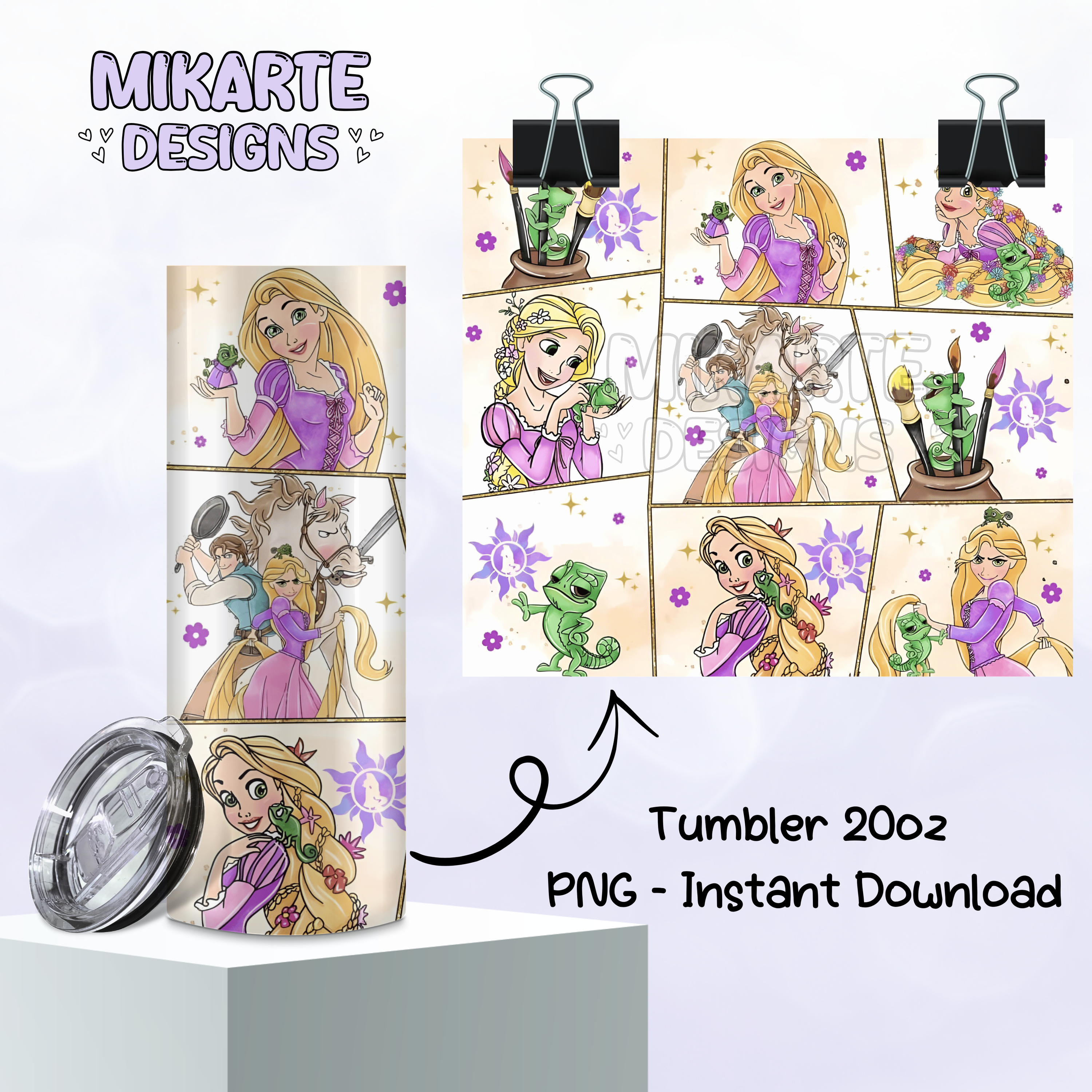 Princesa | Diseño digital PNG para vaso térmico