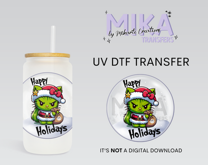 CatGrinch Snow Ball | UV DTF Decal