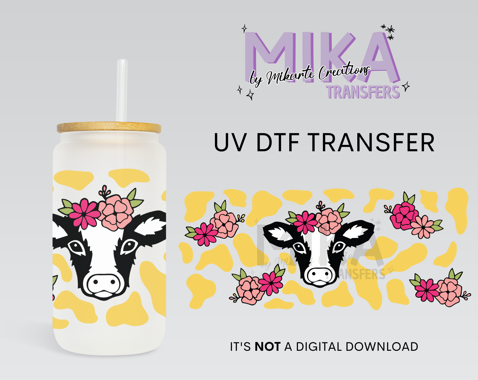 Yellow Cow | UV DTF Wrap