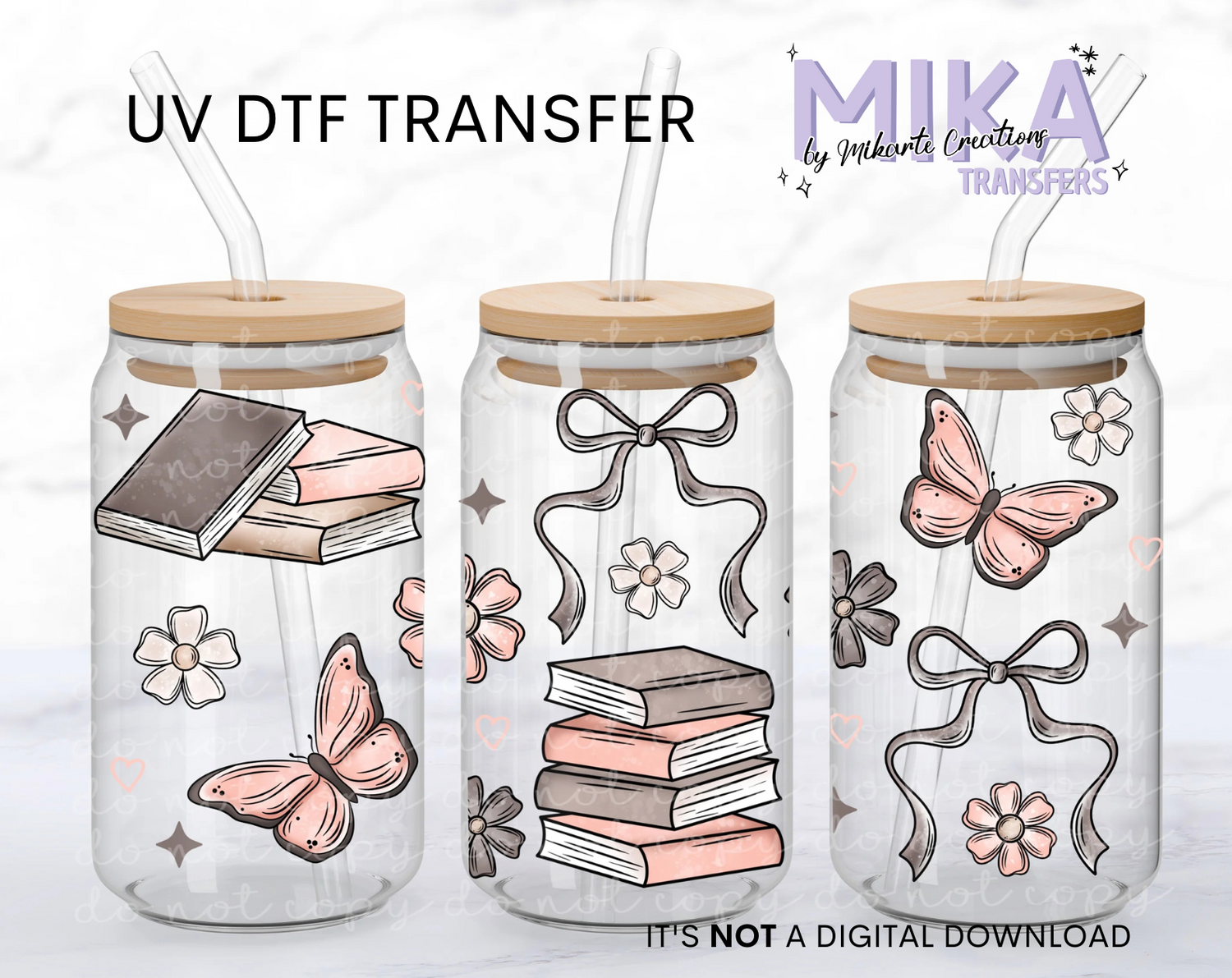 Butterfly Book Bow | UV DTF