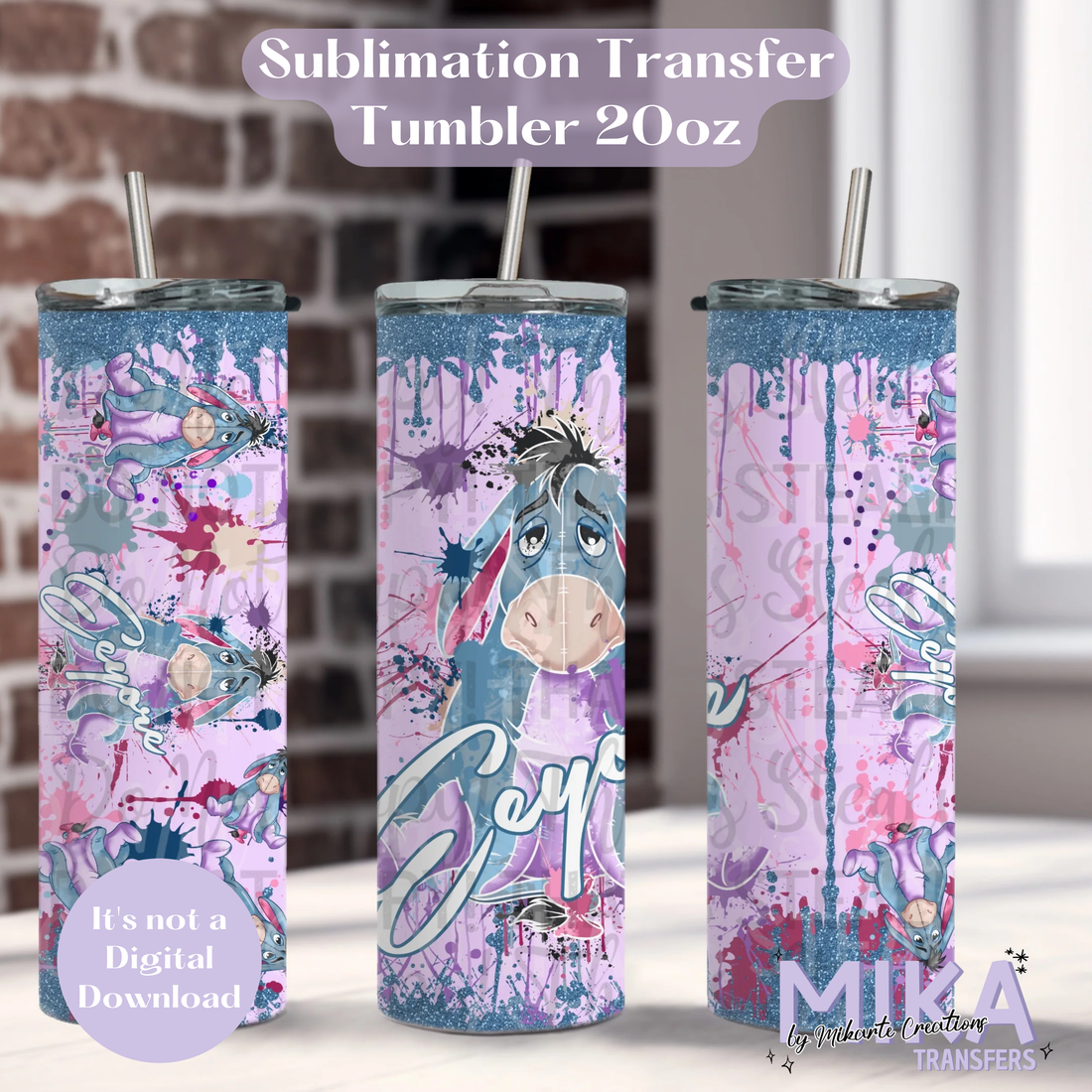 Sad Donkey | Tumbler Sublimation Transfer