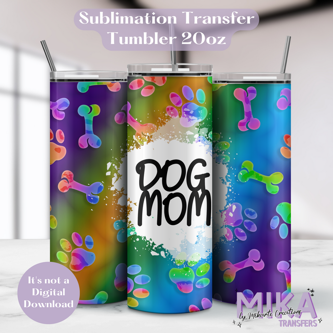 Dog Mom | Tumbler Sublimation Transfer
