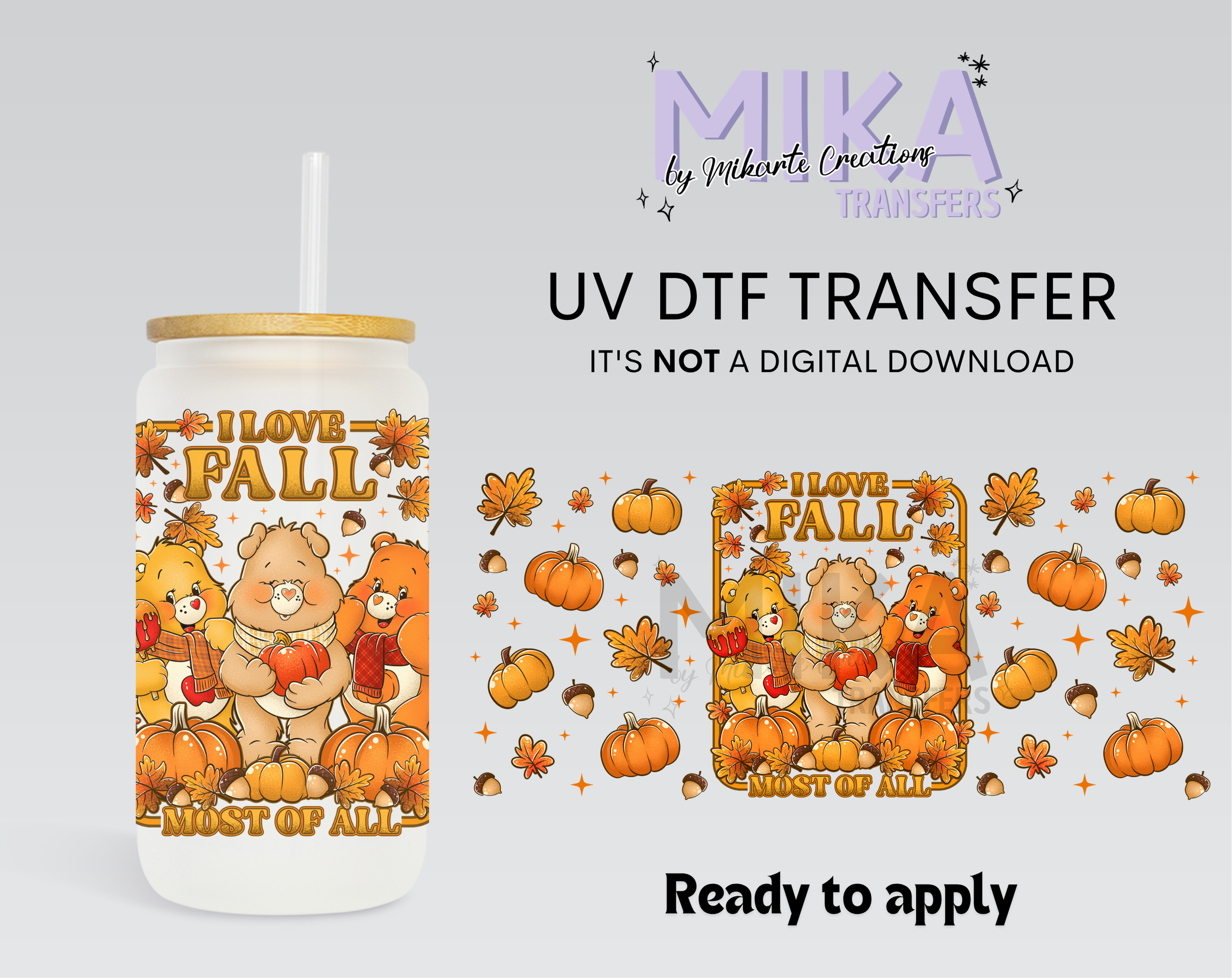 Fall Bears | UV DTF