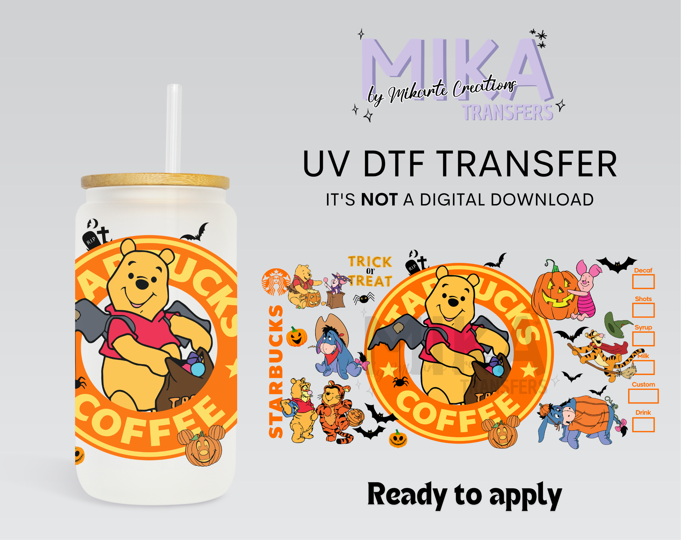 Halloween Bear Coffee | UV DTF