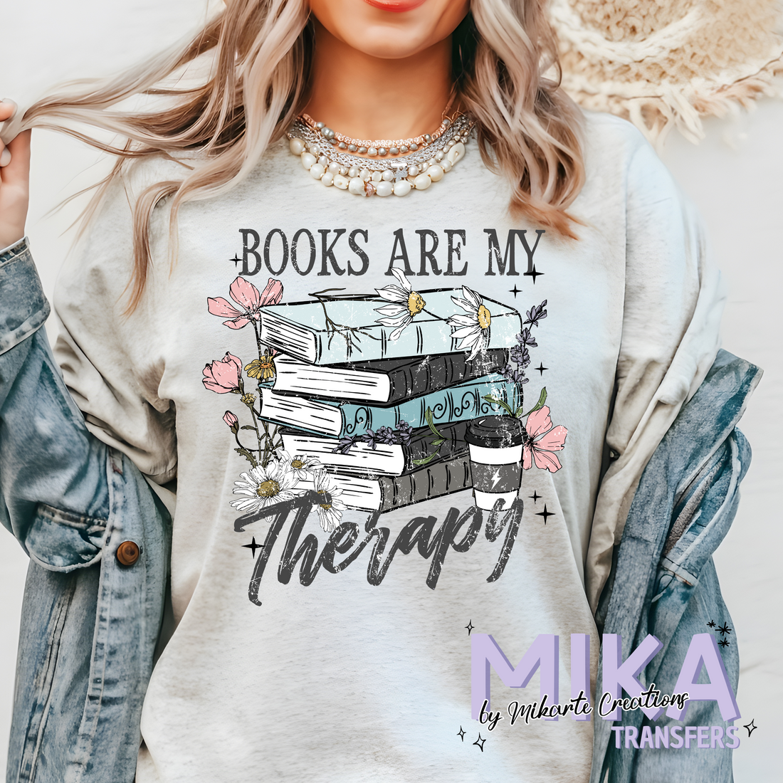 Books are my Therapy | DTF Transfer
