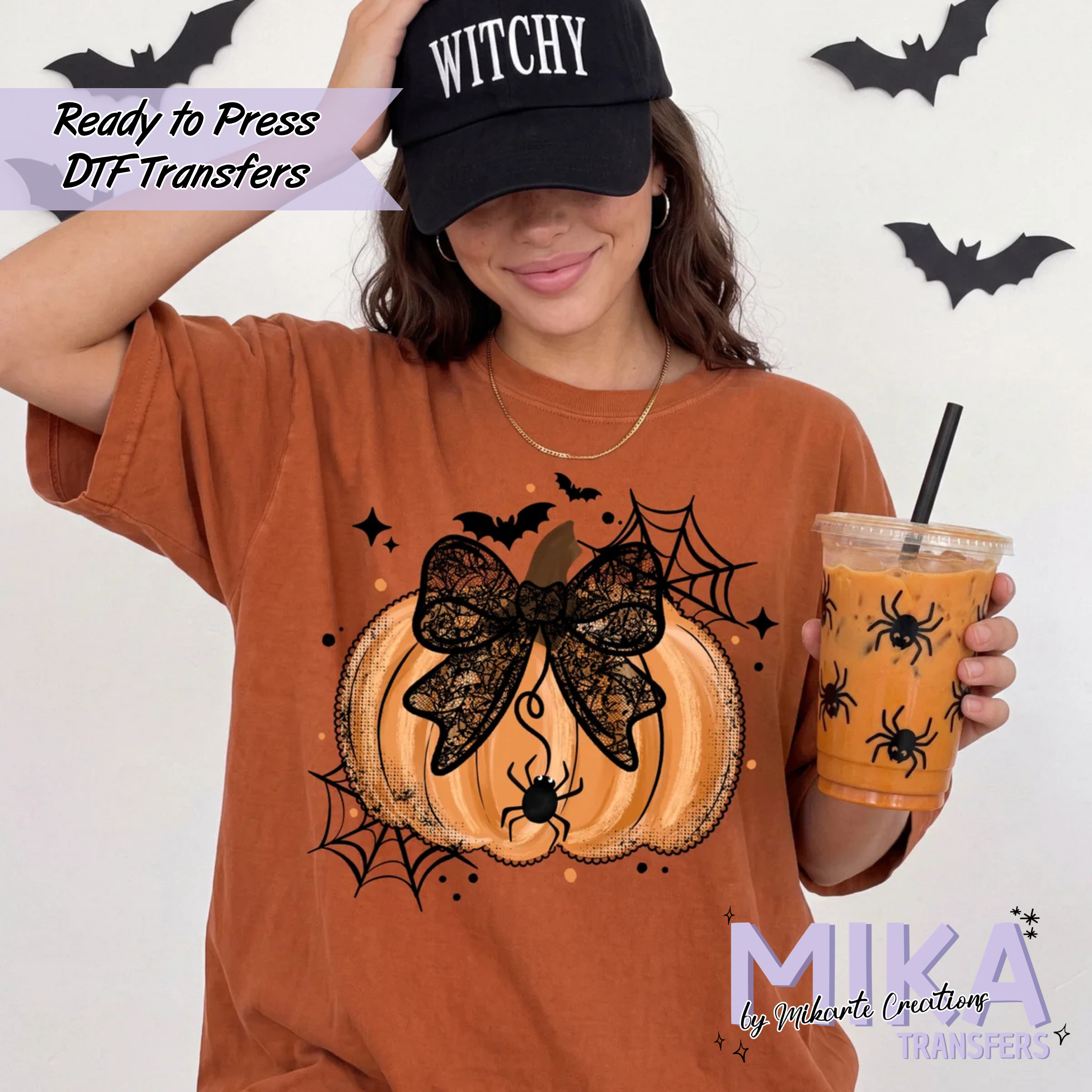 Lace Bow Pumpkin | DTF Transfer