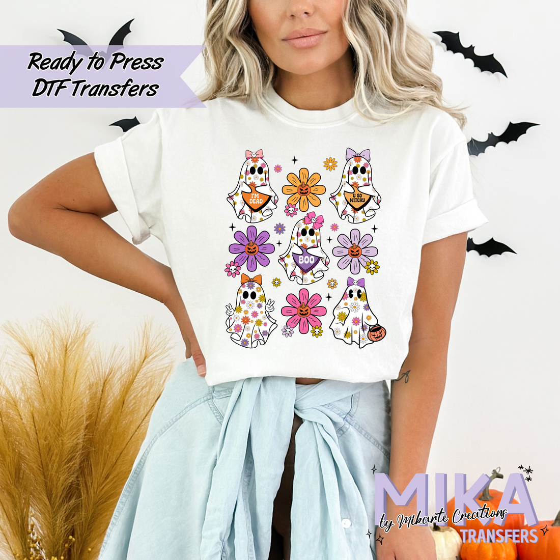 Candy Heart Ghosts | DTF Transfer