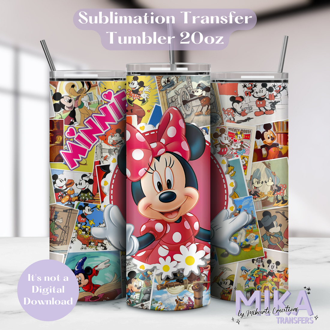 Girl Mouse | Tumbler Sublimation Transfer