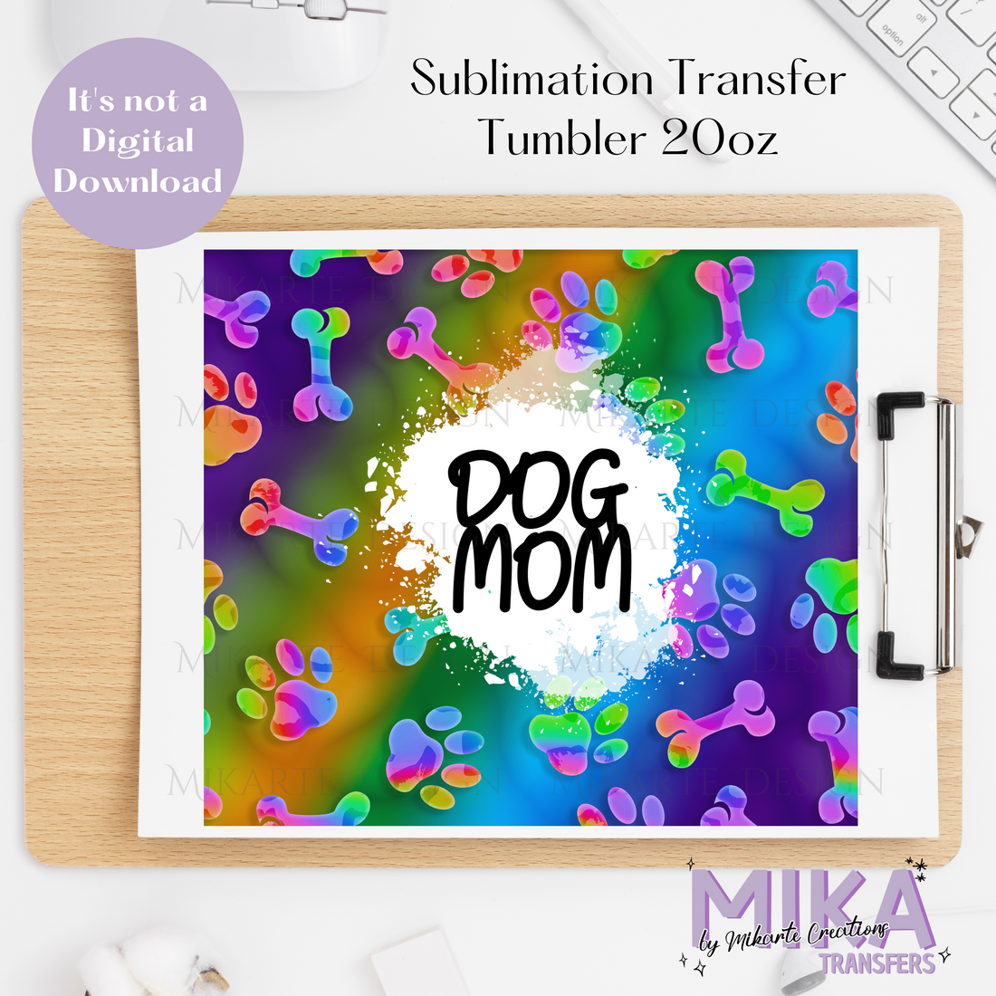 Dog Mom | Tumbler Sublimation Transfer