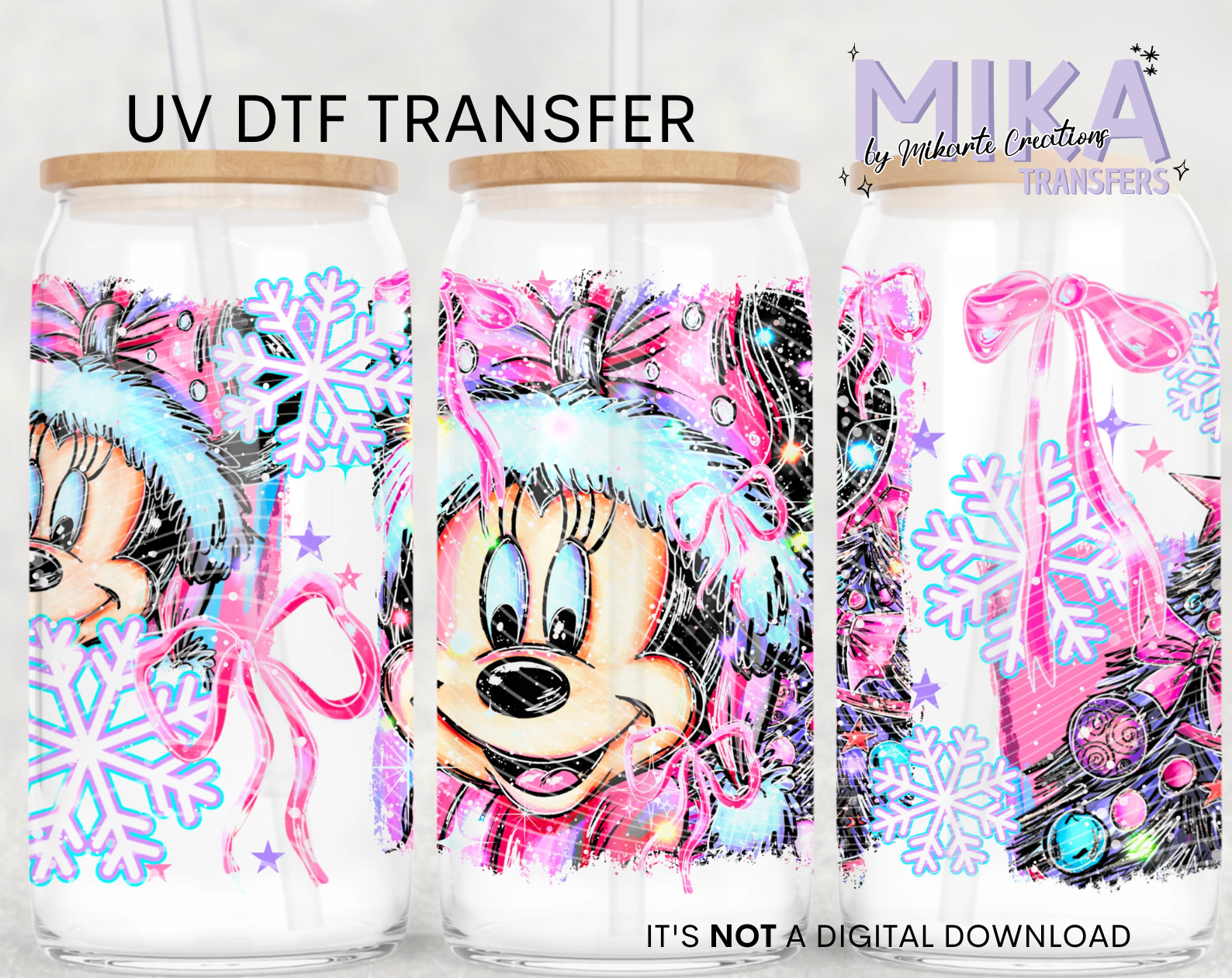 Christmas girl, mouse | UV DTF