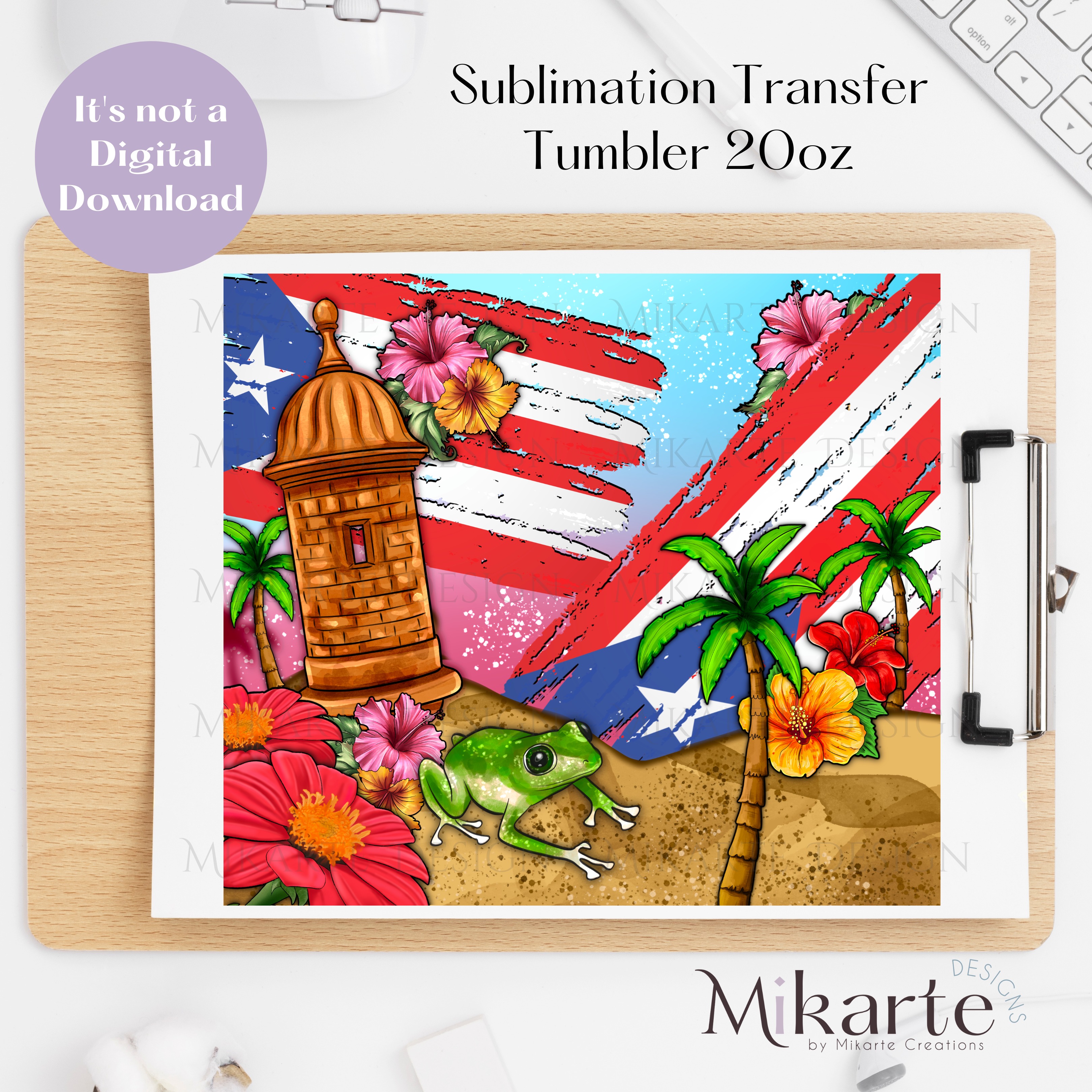 Puerto Rico - Tumbler Sublimation Transfer