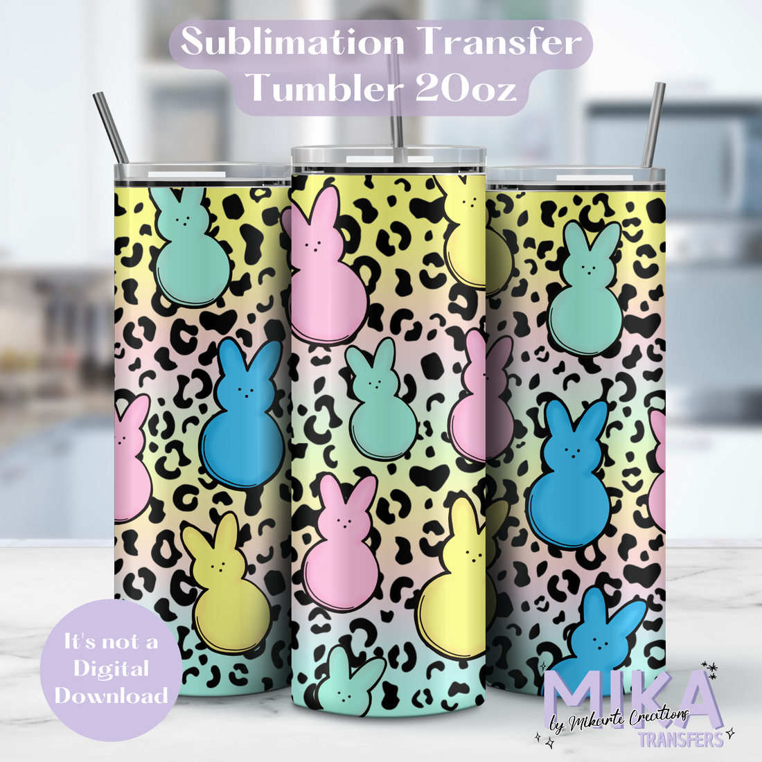 Leopard bunny | Tumbler Sublimation Transfer