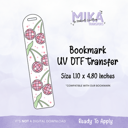 Cherry Discoball | Bookmark UV DTF