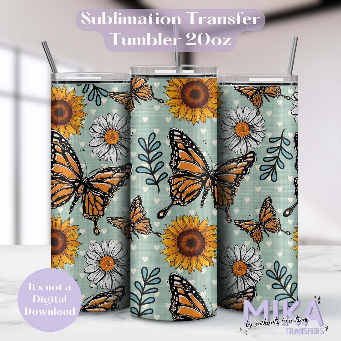 Butterflies - Tumbler Sublimation Transfer
