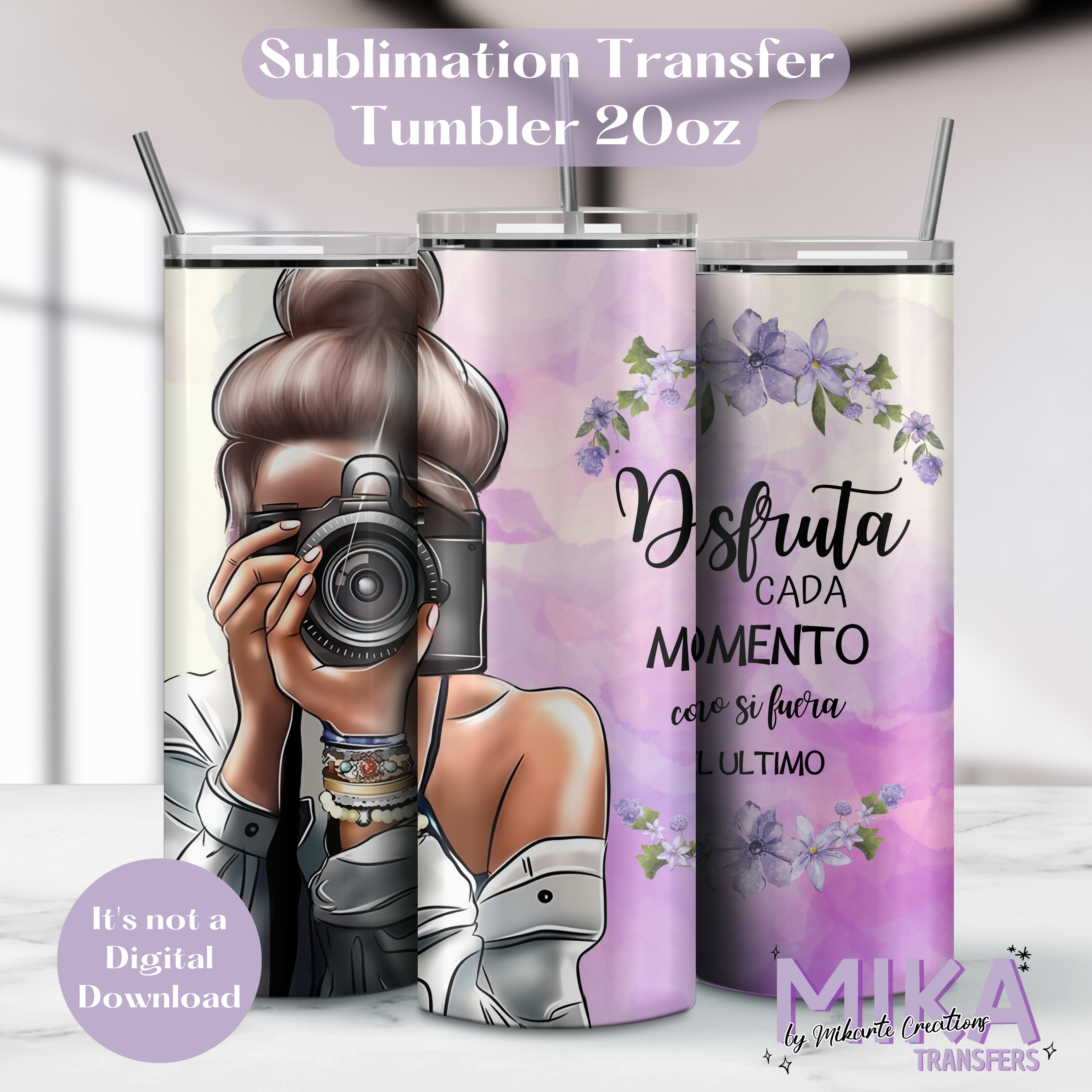 Disfruta cada momento - Tumbler Sublimation Transfer