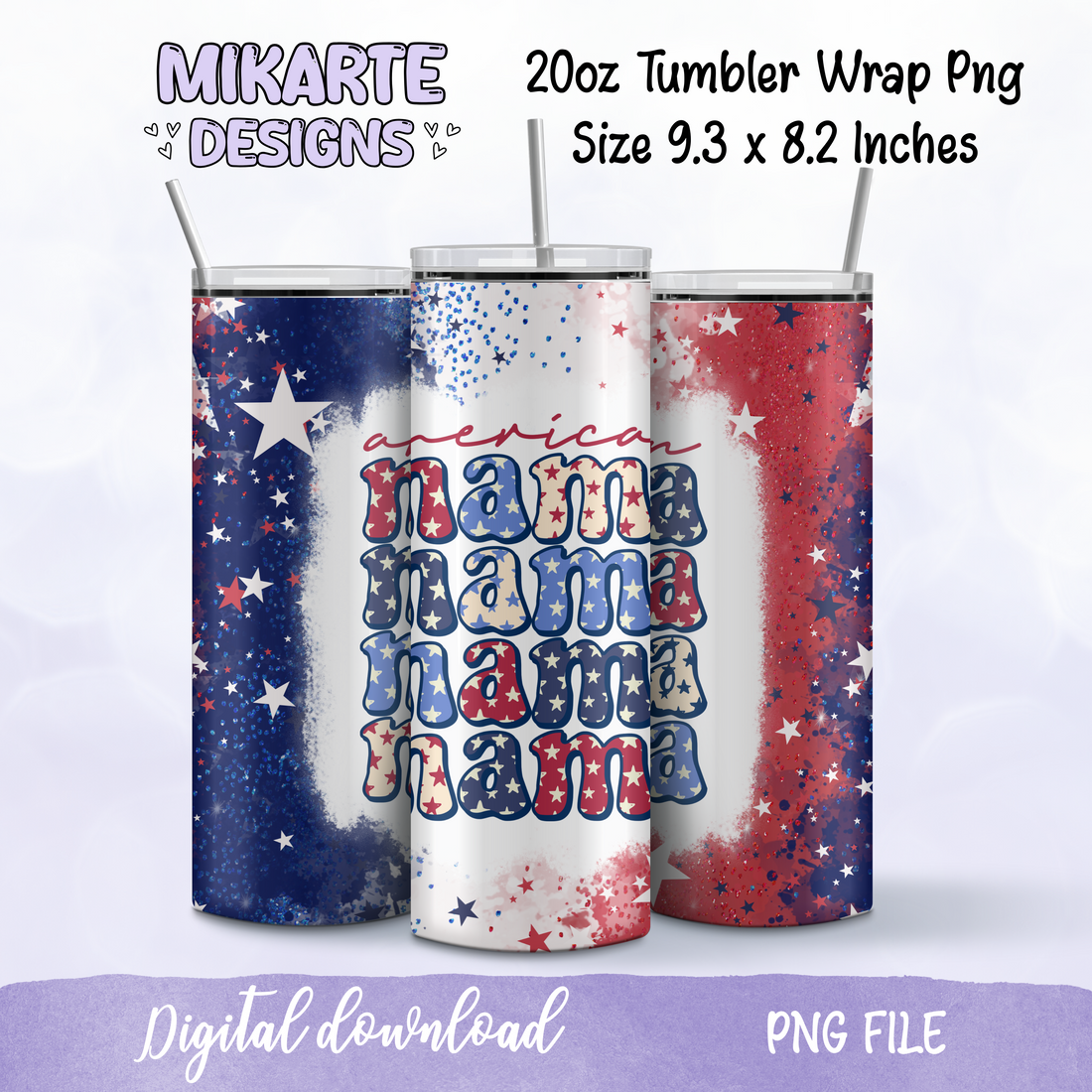 American Mama | Tumbler PNG Digital Design