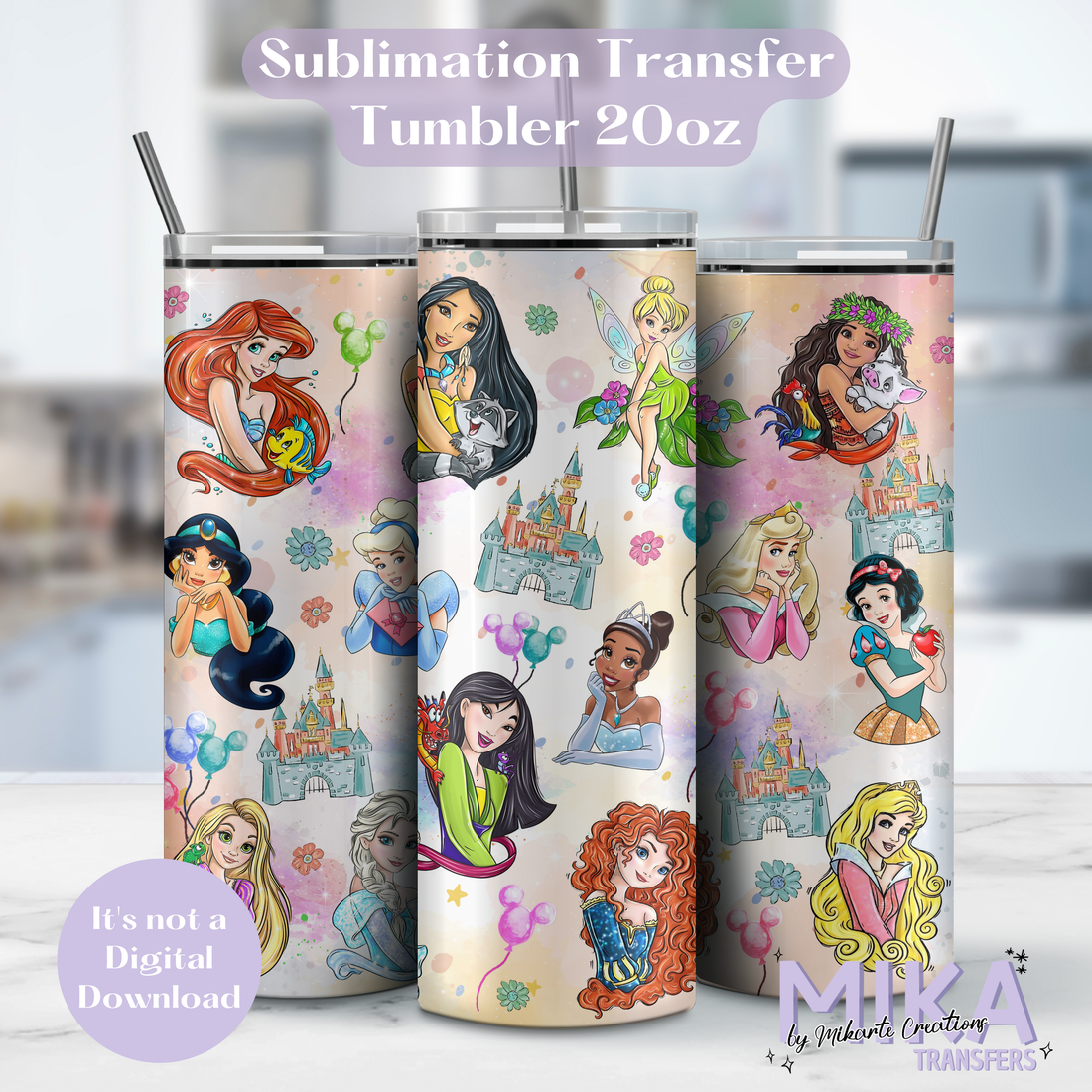 All Princess | Tumbler Sublimation Transfer