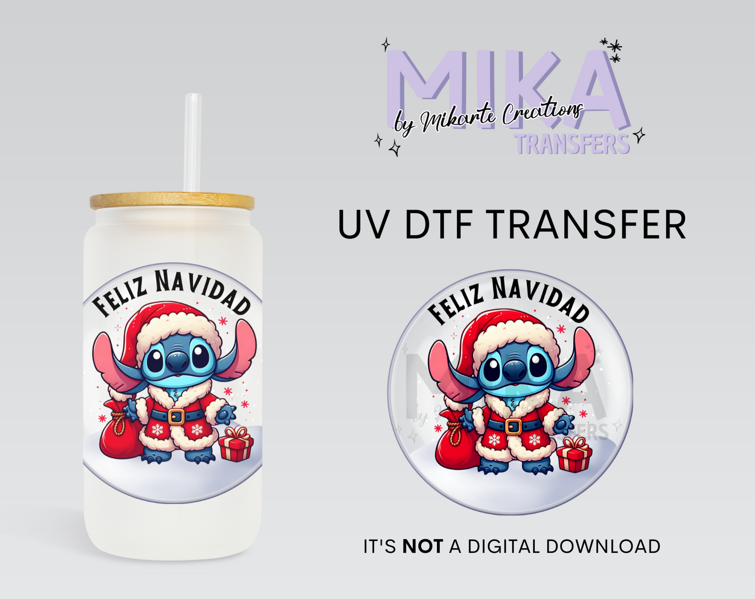 Christmas Alien Snow Ball | UV DTF Decal