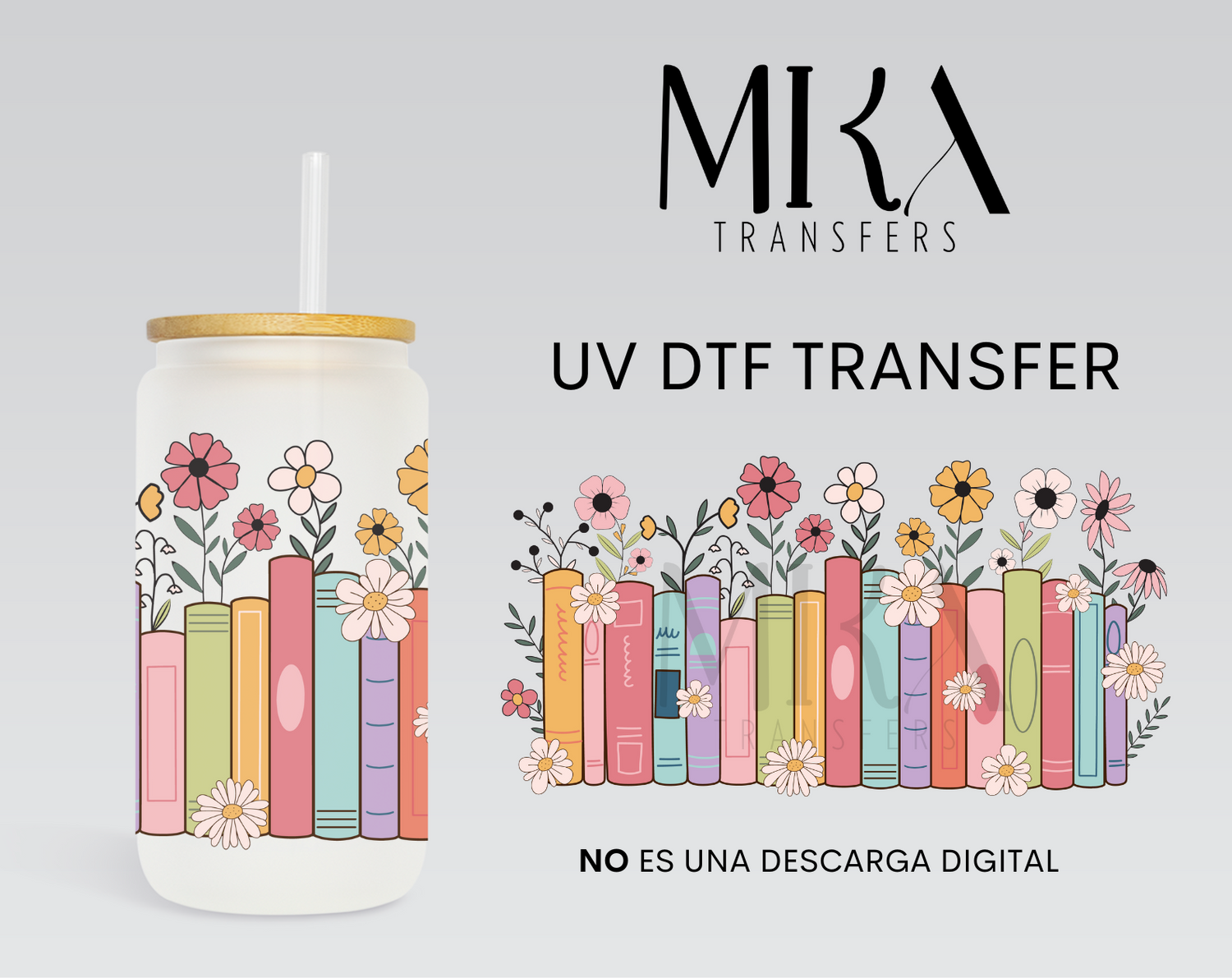 Book With Flowers | UV DTF Wrap