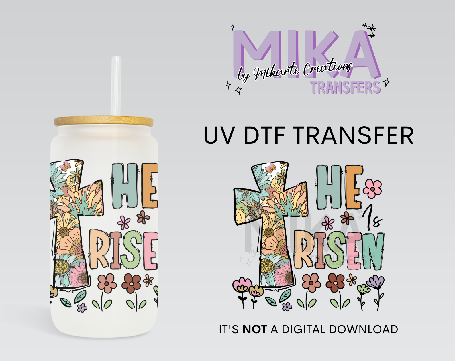 He is Resin Flower | UV DTF Decal