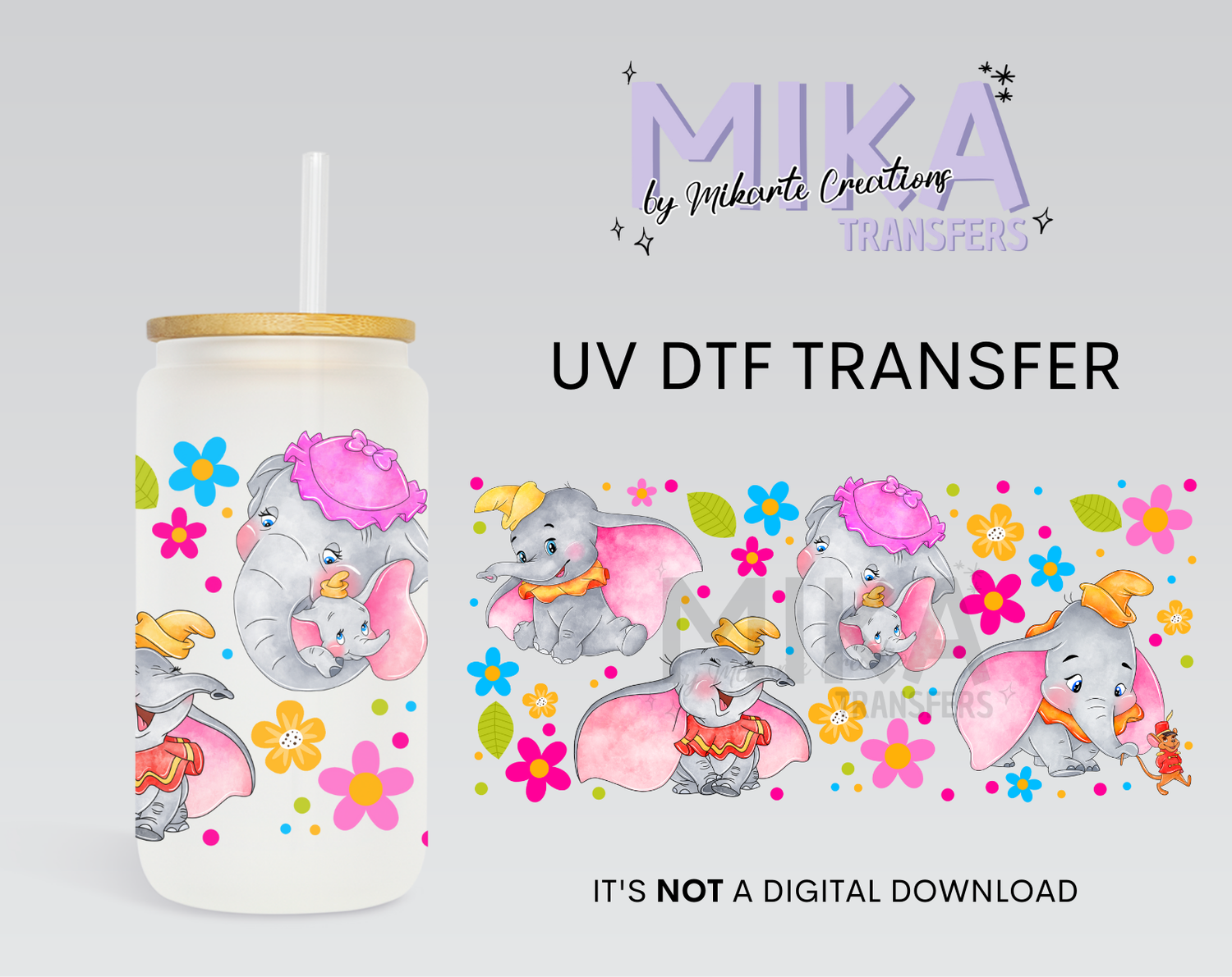 Cute Elephant | UV DTF Wrap