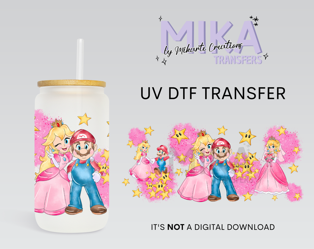 Mario &amp; Princess | UV DTF Wrap